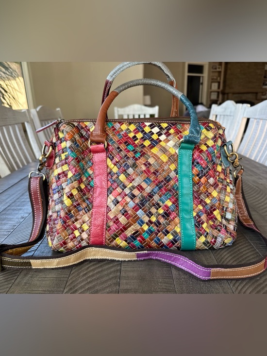 Charmés Los Angeles Leather Woven Multicolor Handbag - Shoulder Purse main image 10